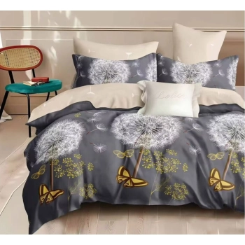 Pościel Flanelowa 200x220 szara beżowa w dmuchańce FL633